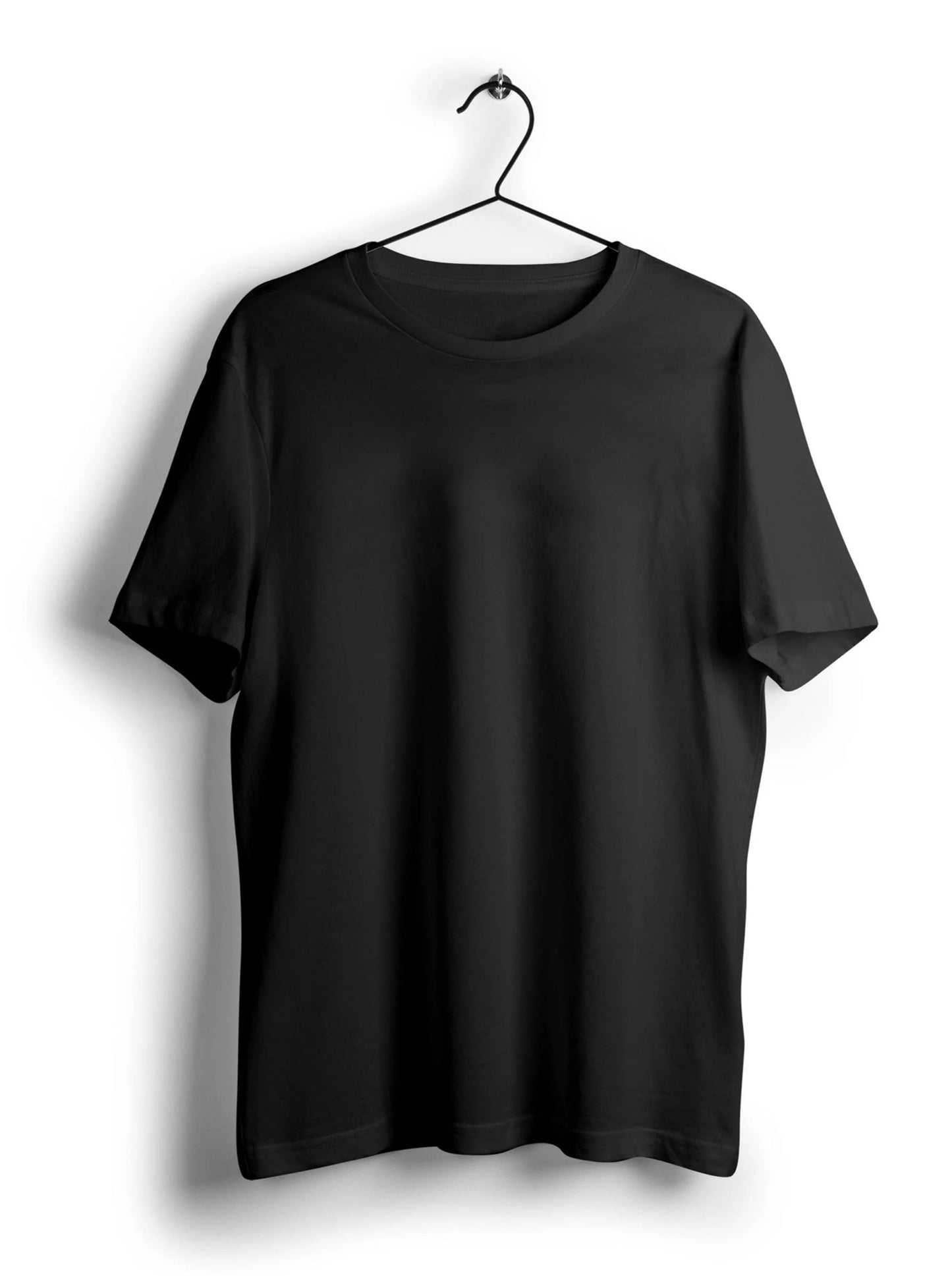 Plain Black Unisex Half Sleeve T-Shirt