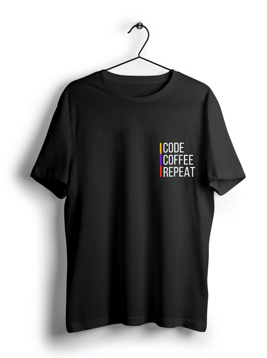 Code Coffee Repeat Unisex Half Sleeve T-Shirt