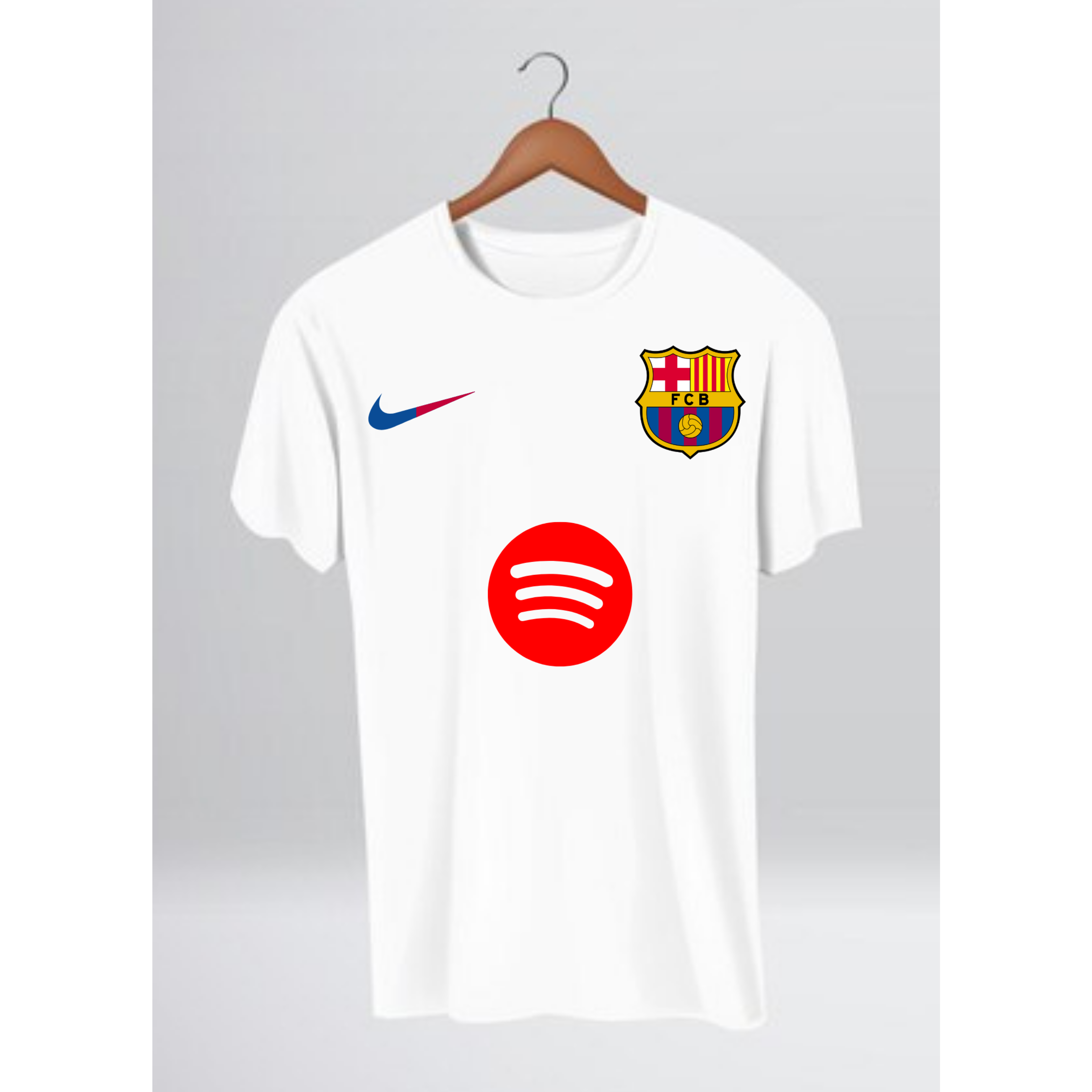 T-shirt Officiel FC Barcelona Flag White - 100% Coton, Effet Drapeau - 6