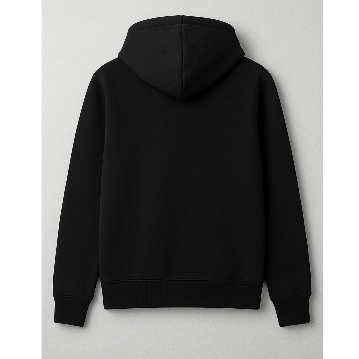 Plain Black Unisex Zipper Hoodie